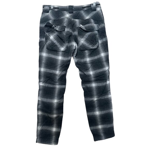 Free People Plaid Academia Rockstar Utility Pants Women 6 Black Y2K Grunge Lined - Picture 13 of 14